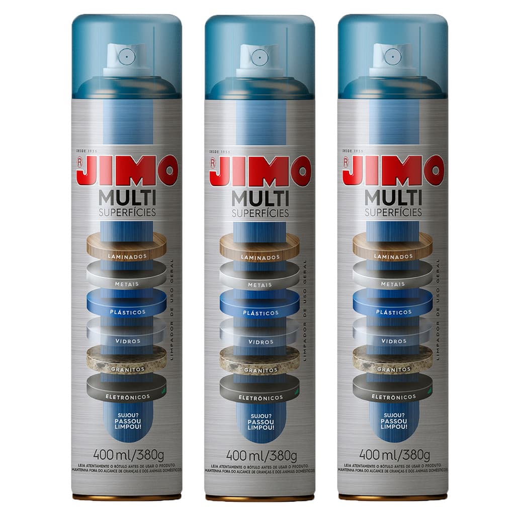 Kit 3 Jimo Limpa Multi Superficies 400ml