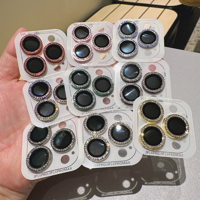 Película Protetora De Lentes Câmera Diamante Compativeis Para iPhone 11 12 13 14 15 16 PRO MAX