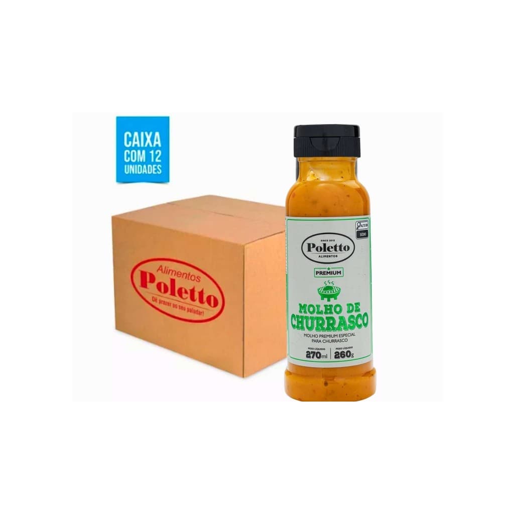 12 UNID -  Molho Premium Especial Para Churrasco Poletto 260g