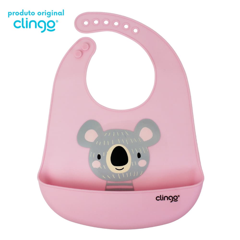 Babador em Silicone Clingo c/ Coletor – Estampa Coala