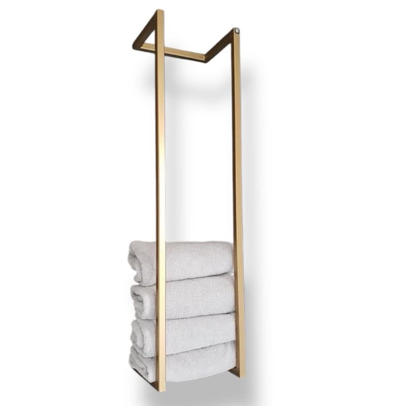 Porta Toalha de Banho Toalheiro para Parede Parafuso ou Dupla Face Dourado