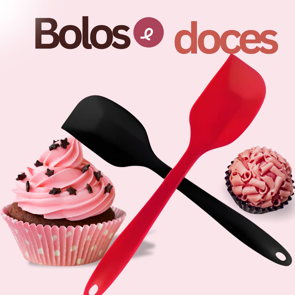 Espatula de Silicone para Cozinha Pão Duro Espátulas Toda de Silicone Resistente Cozinha Preta Vermelha Kit 10 pç