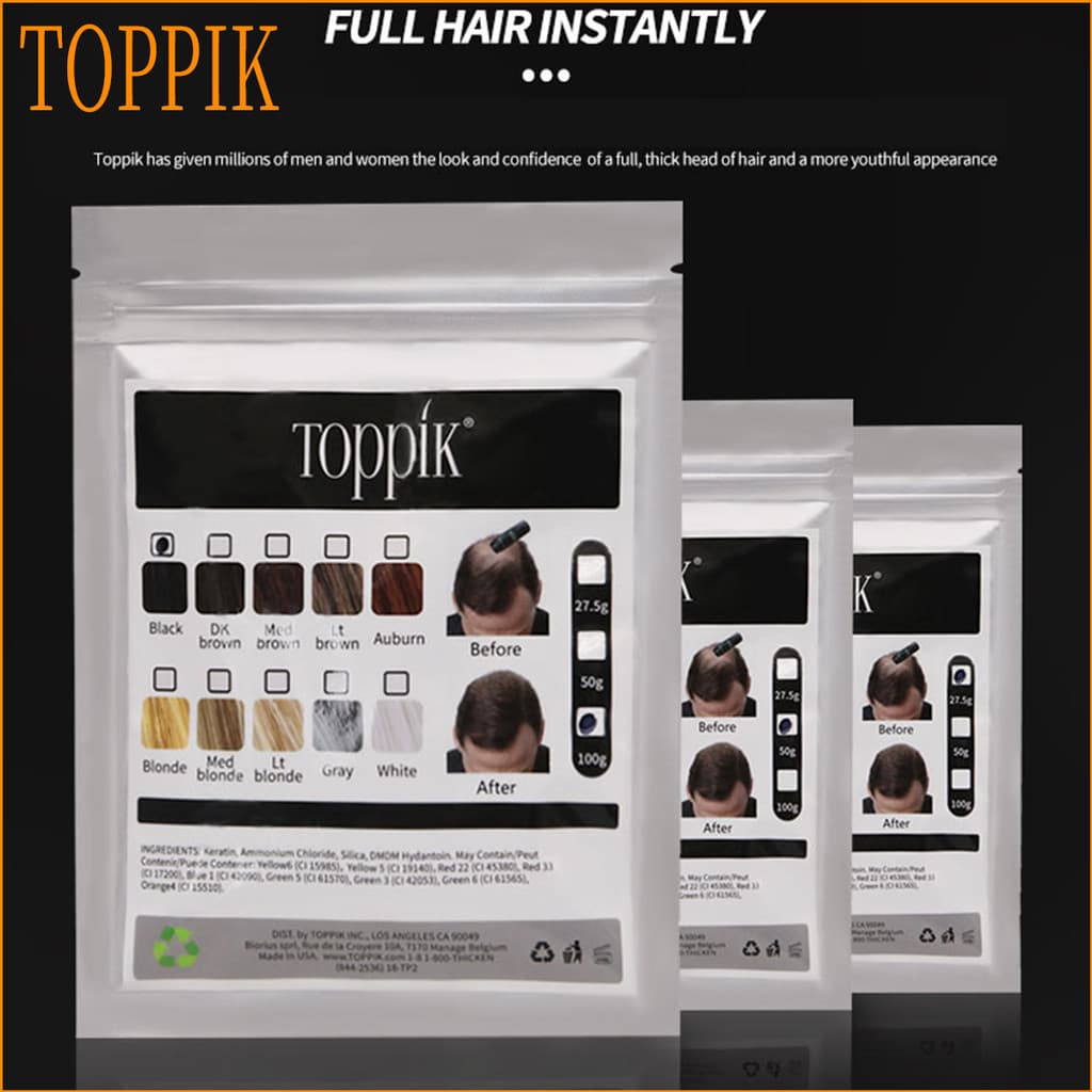 Saco de recarga de cabelo adicional-9 cores saco Pik 27.5g/50g/100g cabelo fino linha fina Anti-queda de cabelo