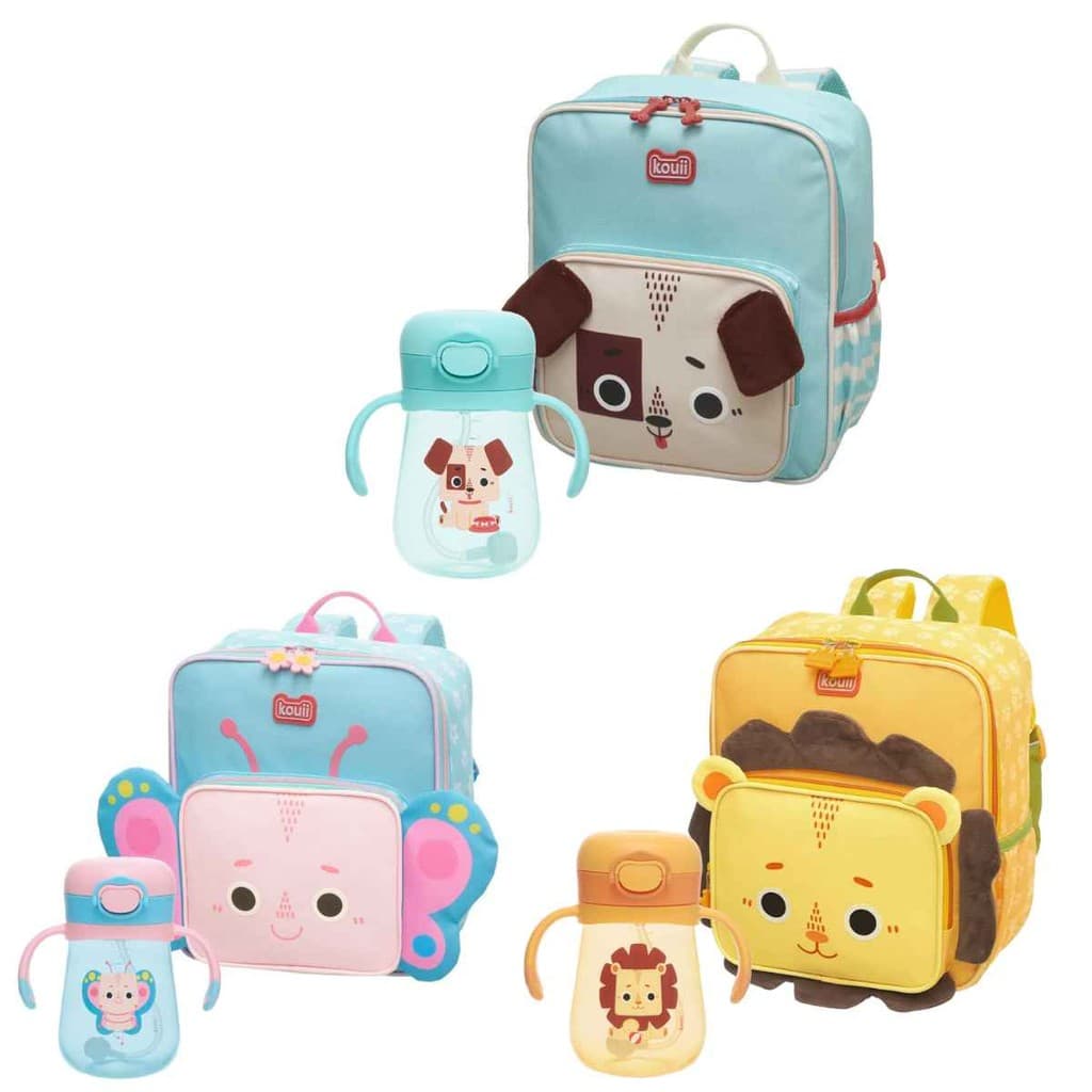 Kit Mochila Filhotiis Infantil De Costas + Copo Treinamento 300mL, Original Kouii, Pacific