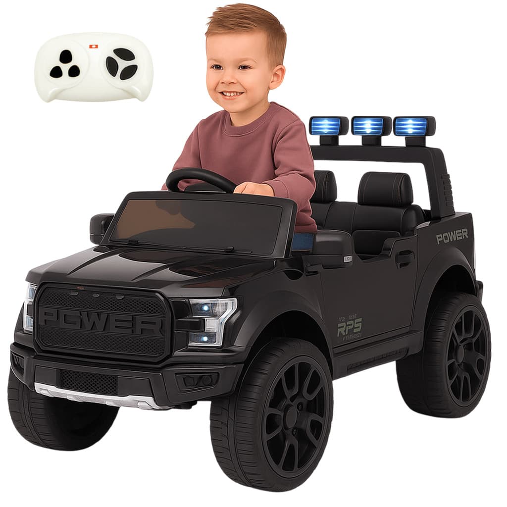 Carro Elétrico Infantil Biemme Pick-UP Ram Preta 12V Controle