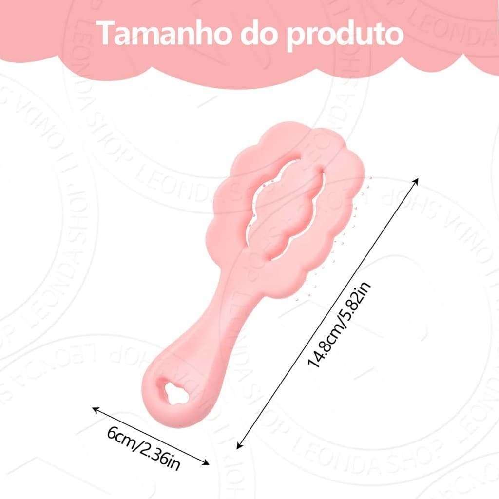 Escova em Forma de Nuvem Desembaraçante, Ideal para Cabelo Úmido, Anti Frizz Design Ergonômico e Macio