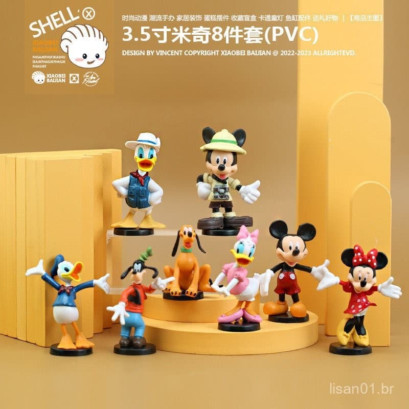 12cm Disney Mickey Minnie Pato Donald Figura Modelo Vestir Enfeites de Boneca