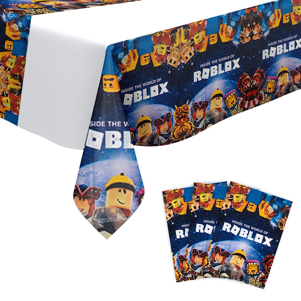 Toalha De Mesa Plástica Azul Roblox 108 * 180cm