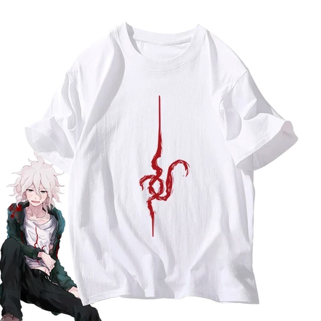 Camiseta Basica Camisa Cosplay Nagito Komaeda Dangaronpa Anime Japanese Unissex -BEBELA.