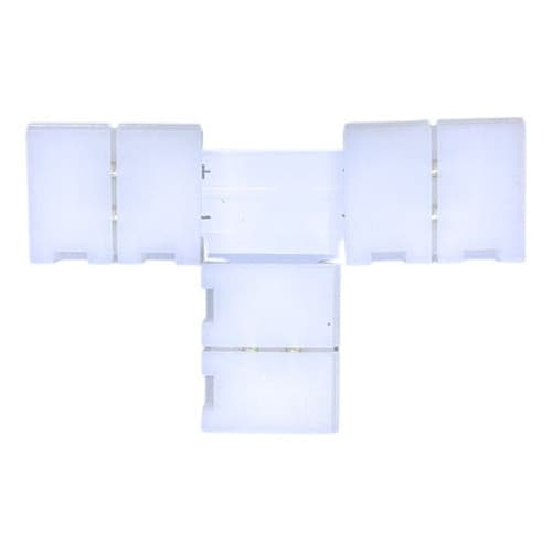 Conector T Fita Led  10mm 2 Vias 5050 2835 Emenda Rápida sem solda Monocor