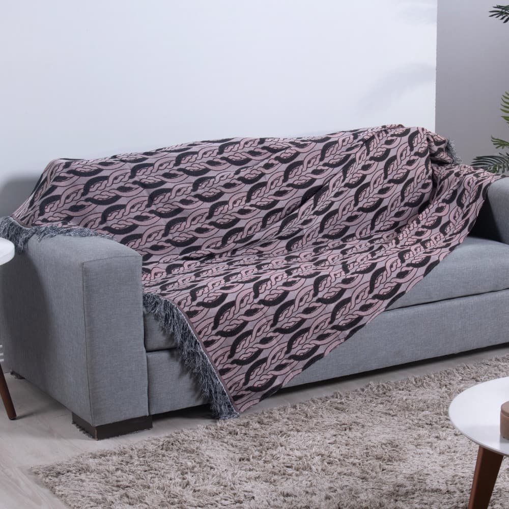 Xale Para Sofá Com Franja Luxor 1 Peça 2,10m x 1,35m 60% Algodão / 40% Poliéster Tecido Jacquard