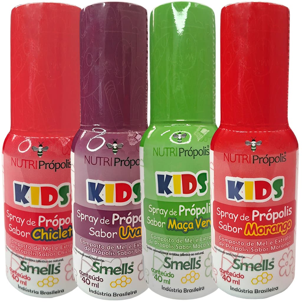 Spray Bucal Própolis Mel Composto Livre Gosto Forte Crianças Linha Kids Infantil 40ml Smells