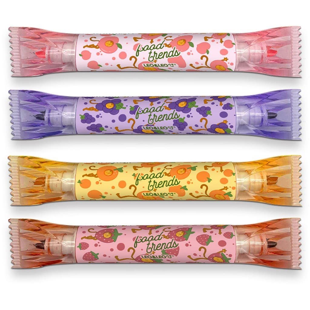 Caneta marca texto LEONORA food trends 2 em 1 perfumado (Sortido) un