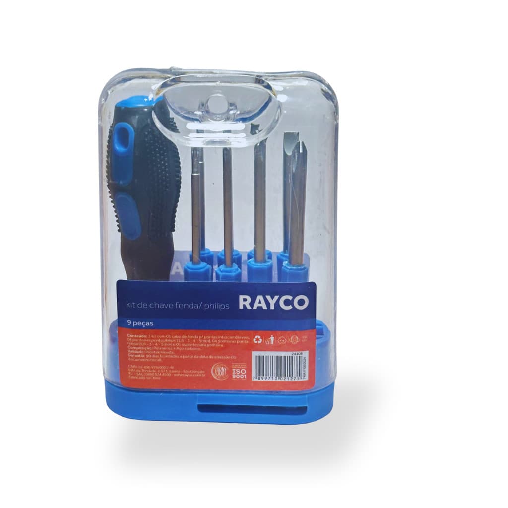 Kit 9 PÇS Chave Fenda Chave  Philips 9 peças Rayco