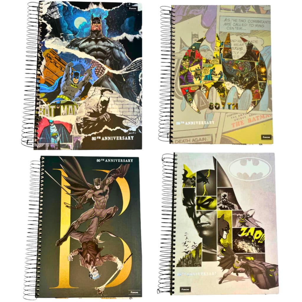Caderno 10 matérias 200 Folhas Batman Capa Dura - Foroni