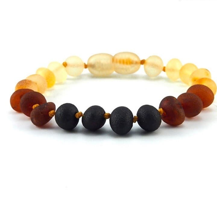 Pulseira de Âmbar Bebê Barroco Rainbow Não Polido