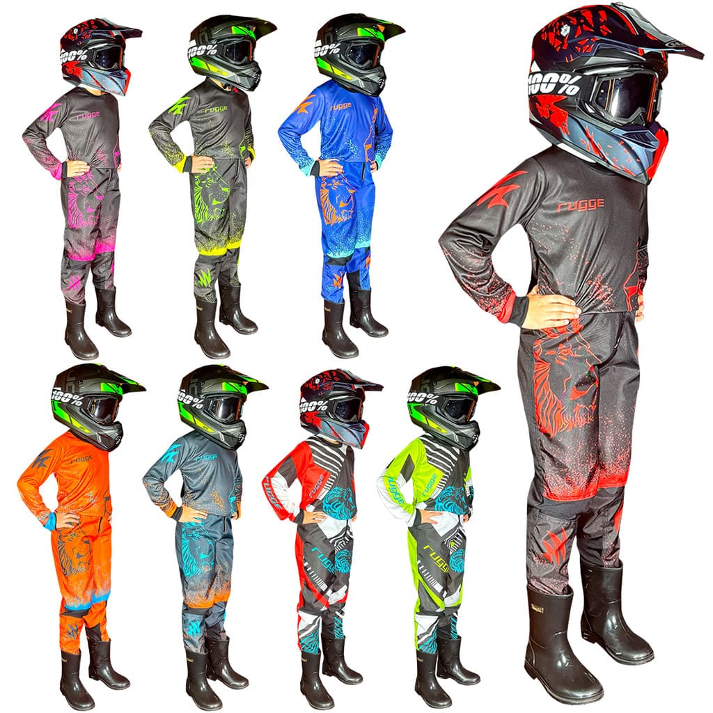 Conjunto Motocross Infantil Roupa Trilha Rugge Varias Cores