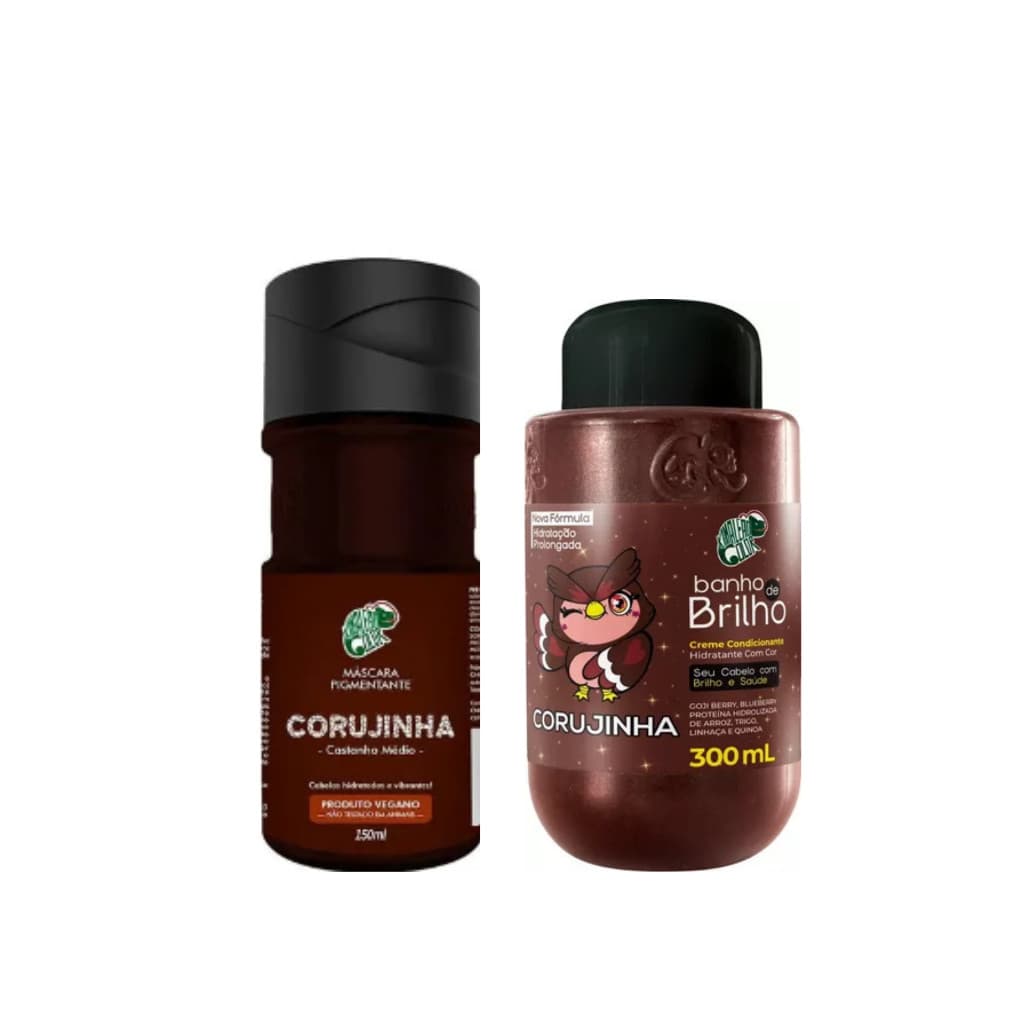 KIT Banho de brilho corujinha 300ml  + Mascara Pigmentante Corujinha 100ml