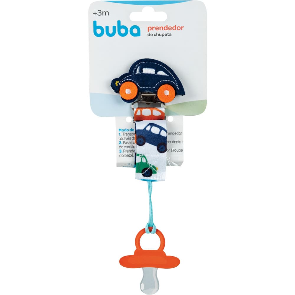Prendedor de Chupeta Com Clip Trava Prendedor de Bico Bebê Carrinho Estampado Infantil Menino Buba