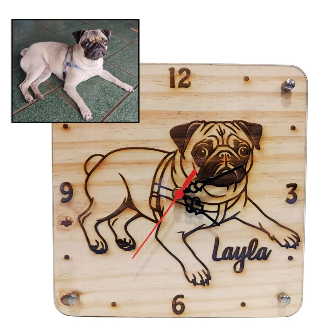 Relógio PET Personalizado, Relógio Gato Cachorro