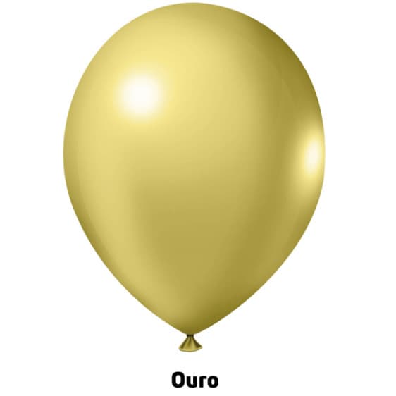 Balão Latex Joy Numero 08 Metalizado- Cores Dourado e Prata