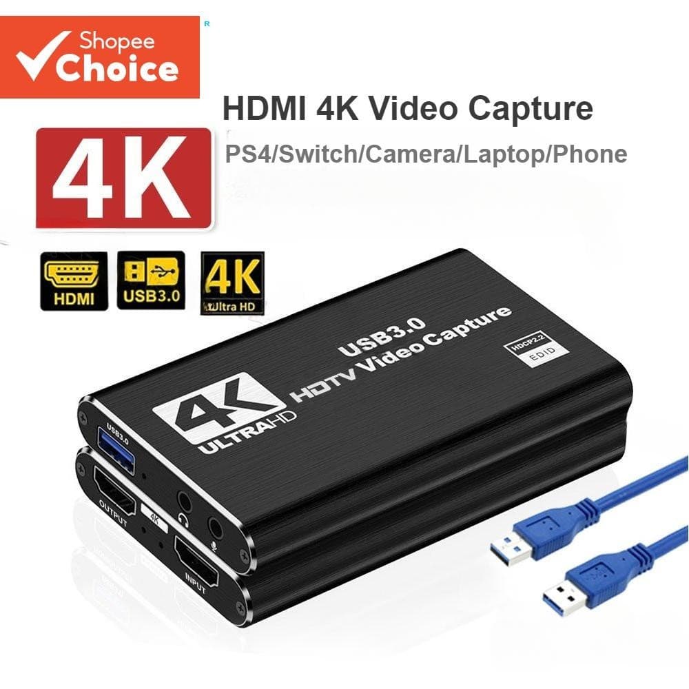 Placa De Captura De Jogo HDMI 4K USB3.0 Para Streaming E Gravação 1080P Com Suporte Transmissão Ao Vivo