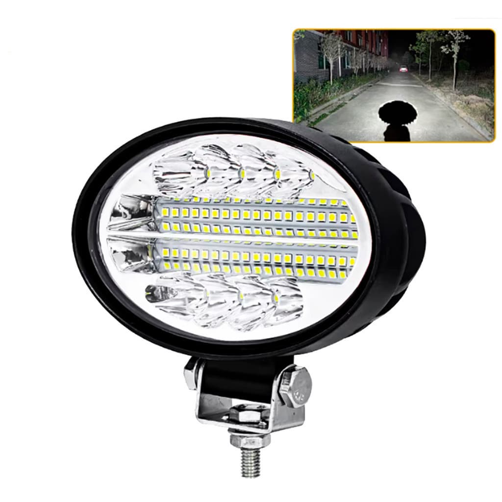 Farol Led 144w Oval 12/24V 8200 lumens Carro Caminhão Trator COLHEITADEIRA Off Road GRICOLA Auxiliar  UNIVERSAL