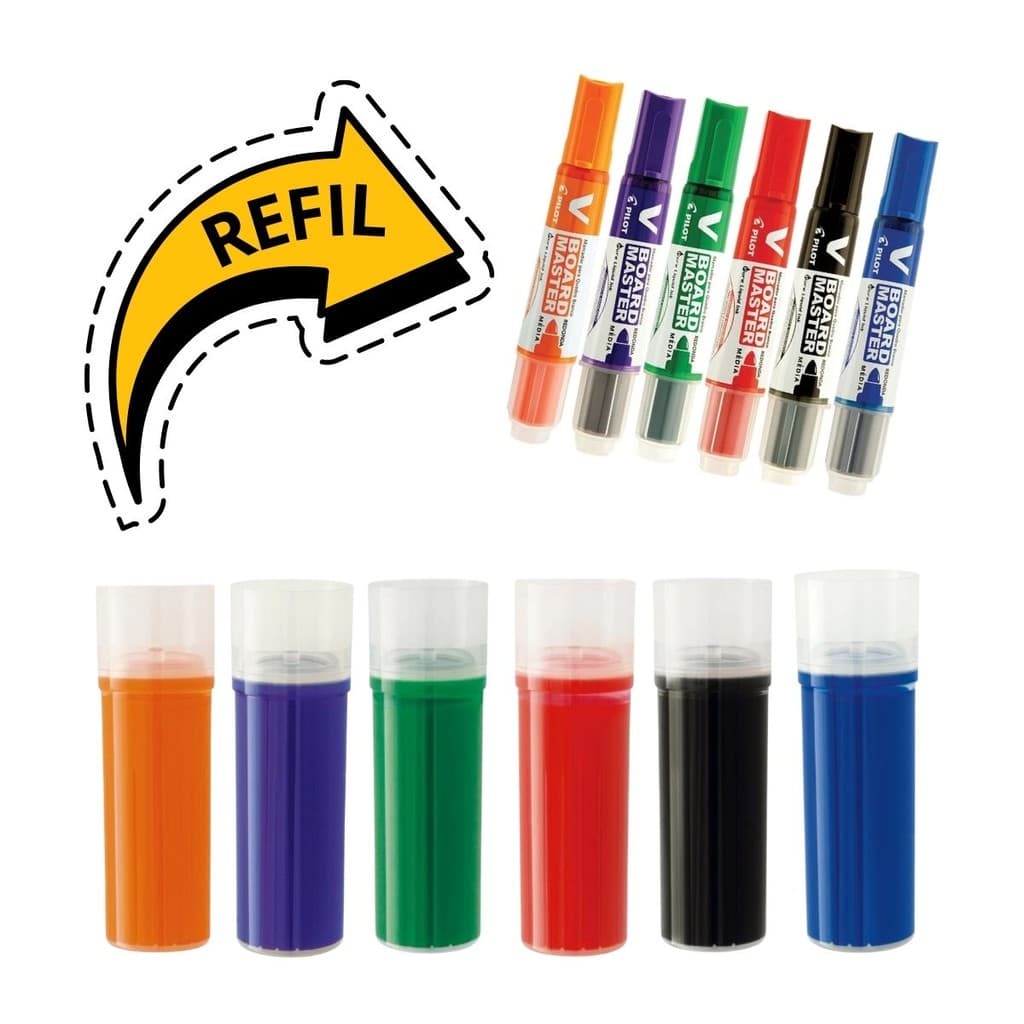 Refil de Tinta Para Pincel Marcador Para Quadro Branco WBM-A V-Board Master Diversas Cores Unidade