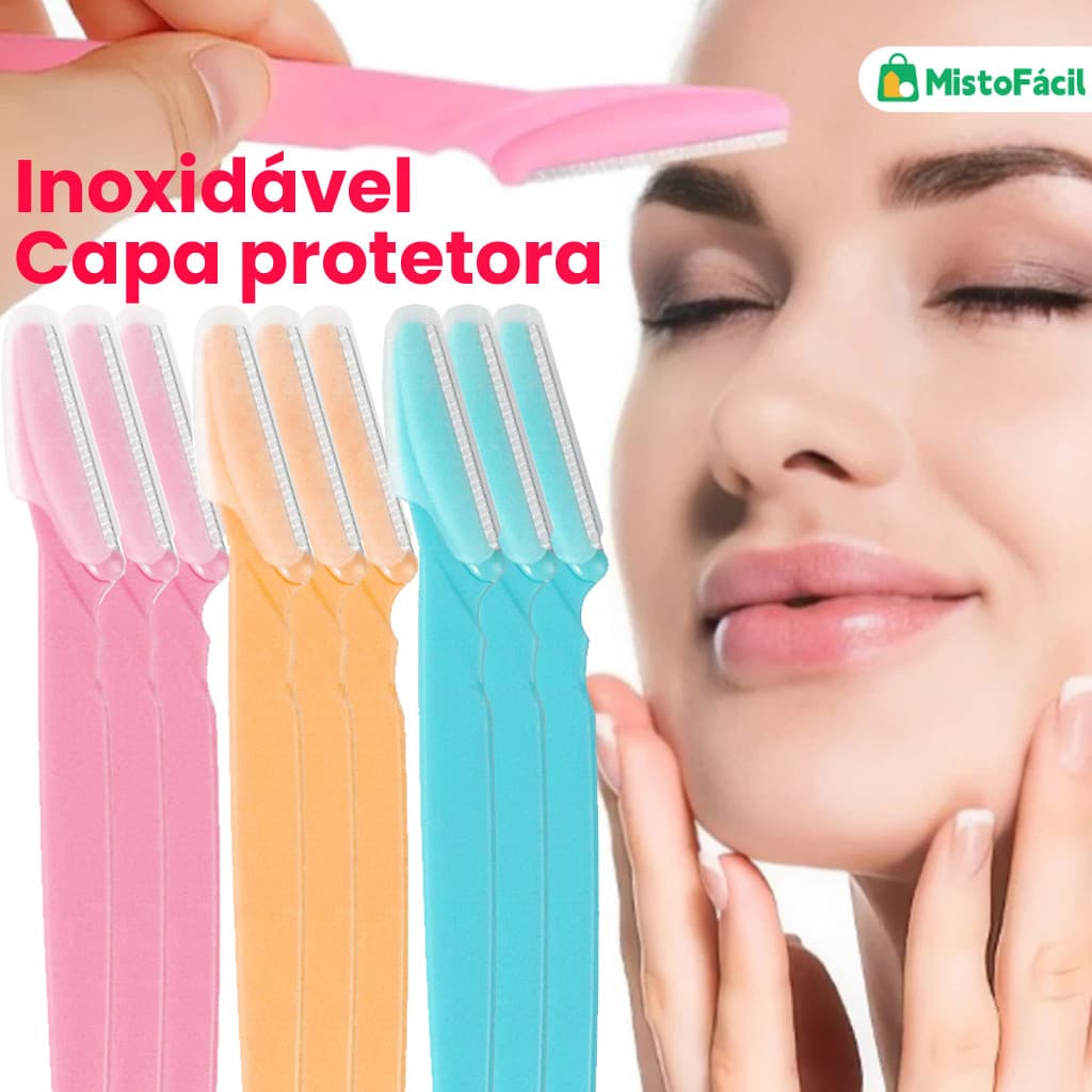 Kit Econômico com 6/12/18 Navalhas para Sobrancelha com Proteção – Aparar com Segurança