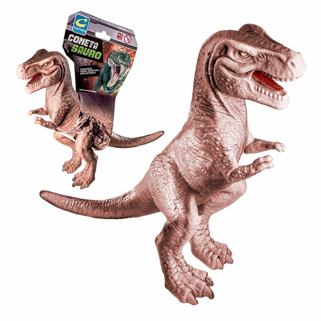 Boneco Dinossauro Trex Cometa Sauro Realista Brinquedo 100% Vinil Macio Tiranossauro Rex Menino 19cm