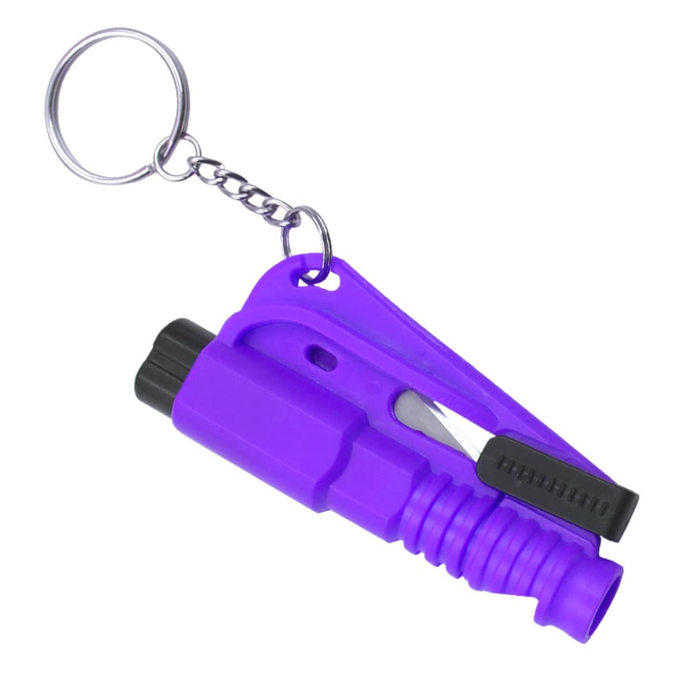 Quebra Vidros Roxo Karbox Item de Segurança Corta Cinto e Apito