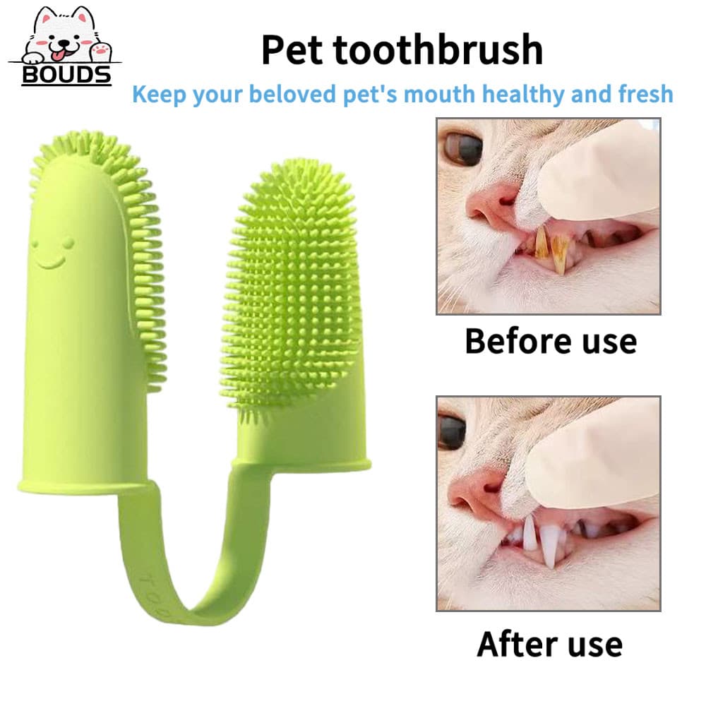Escova de Dentes de Dedo de Silicone para Gatos e Cachorros Higiene Bucal Suave e Segura