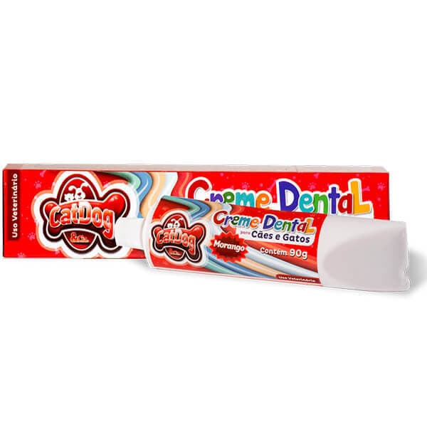 Creme Dental para Cães e Gatos | CatDog&Cia - Sabor Morango 90g