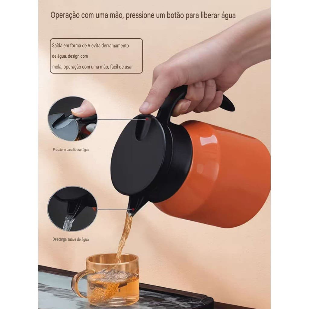 1 Litro Bule Térmico para Café de aço inoxidável 316 para uso doméstico para uso em escritório  P11849