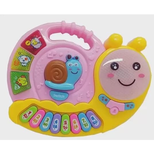 Tecladinho Infantil Piano Musical Caracol Com Luz E Som