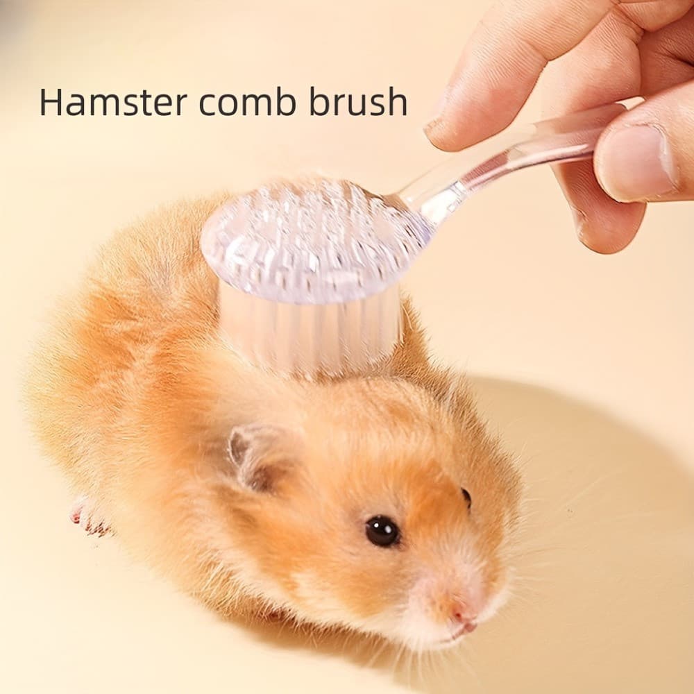 1 unidade de escova de massagem transparente para hamster, escova de limpeza para pequenos animais de estimação*--**-**&