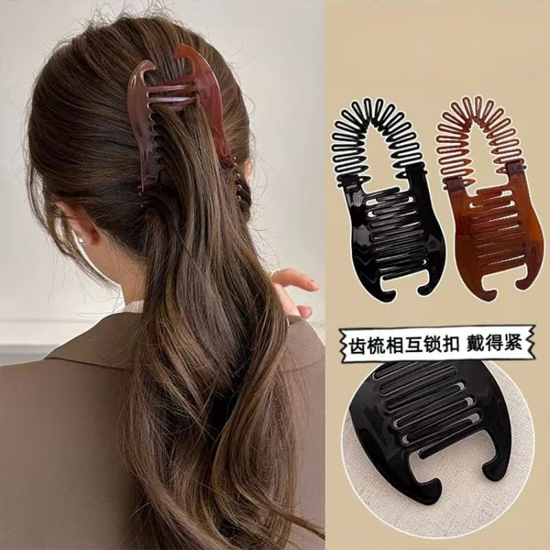 【 Magpie 】 Hair Penteado Intertravamento Do Lateral De Cabelo Cauda De Pôneixo Clip De Cachos Vertical Banana