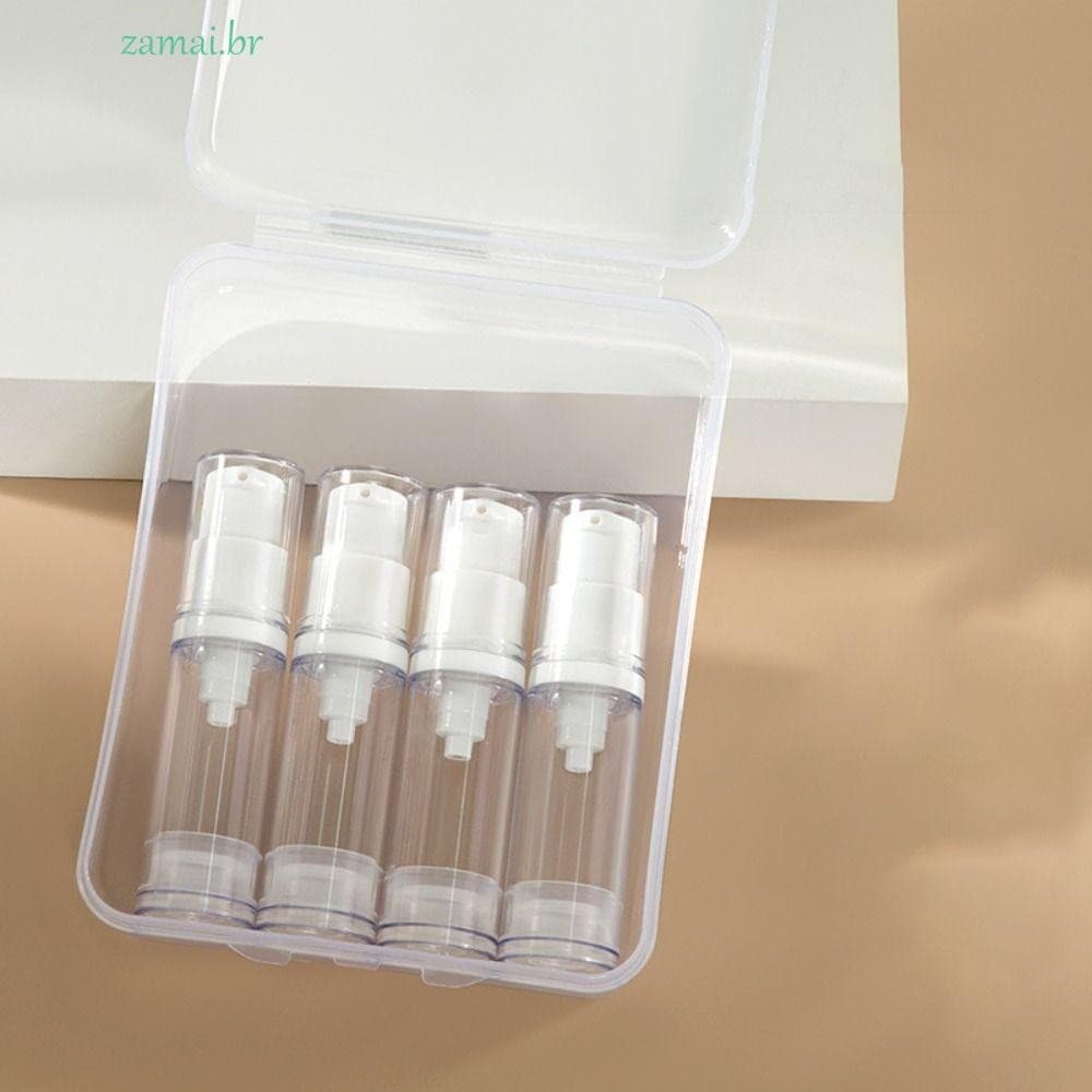 ZAMAI 3/4 Unidades Conjunto De Garrafas Recarregáveis De Viagem , Vazias De Bomba De Prensa A Vácuo De 5ml/10ml/15ml ,