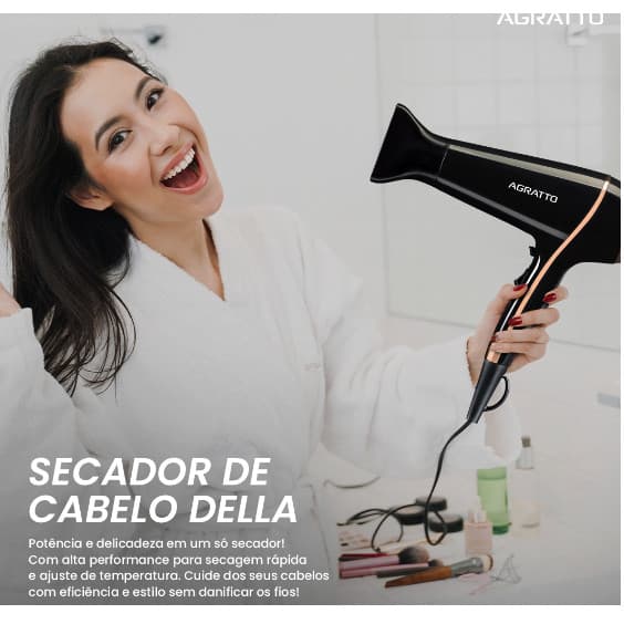 Secador de Cabelos Della 1900W 127V preto SC-01 Agratto