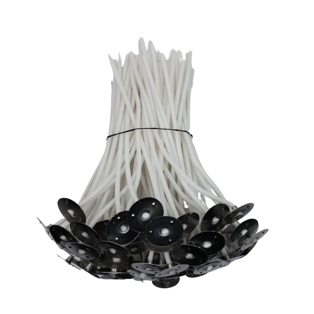 Pavio Para Velas Decorativas Artesanais com algodão parafinado com 2mm e 10CM - 50 UNS