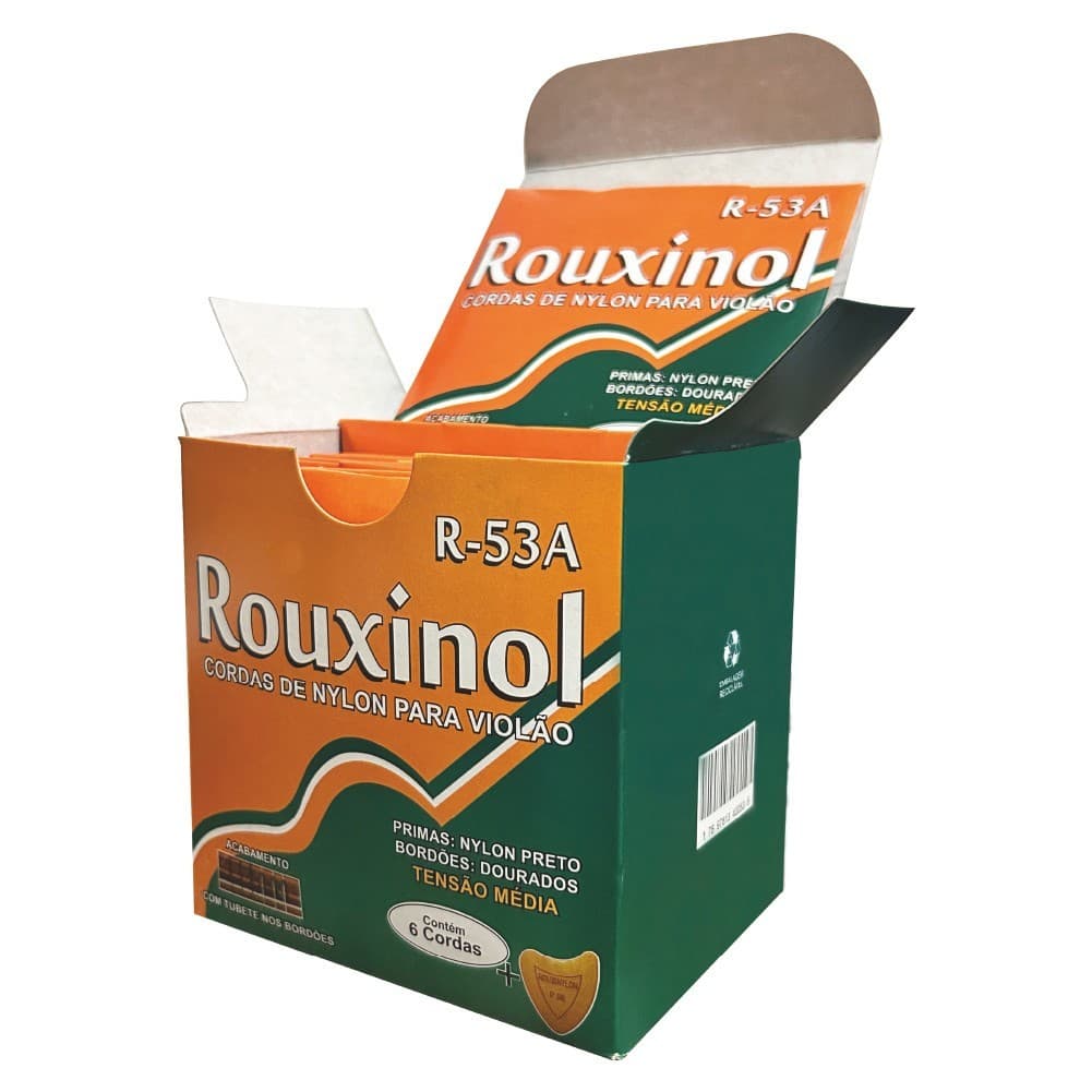 Encordoamento Cordas Nylon Violão Tensão Média Rouxinol R53A