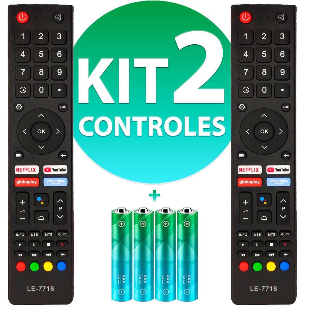 Kit Controle Remoto Compatível Tv Smart Philco Ptv42dswn