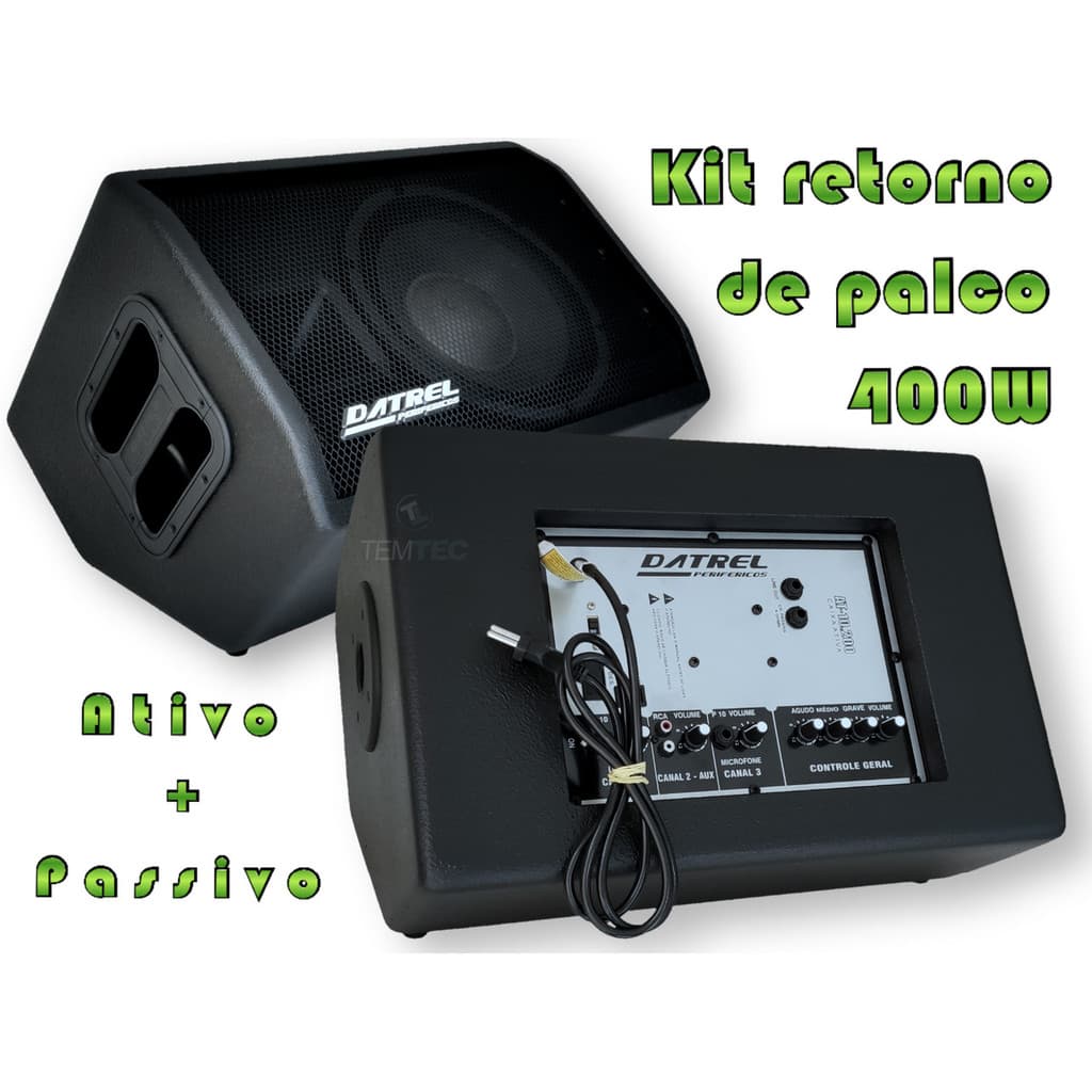 CAIXA SOM ATIVA PASSIVA MONITOR RETORNO DE PALCO 400W PROFIS