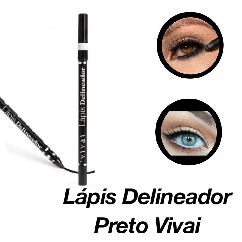 Lápis Caneta Delineadora Preto Tonalidade 1 A Prova de Água Vivai