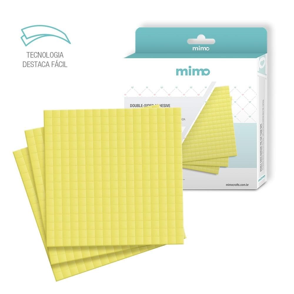 Fita Banana Adesiva Dupla Face Picotada Mimo 1cm x 1cm 1156 Peças - 1, 2, 3, 4 ou 5 unidades