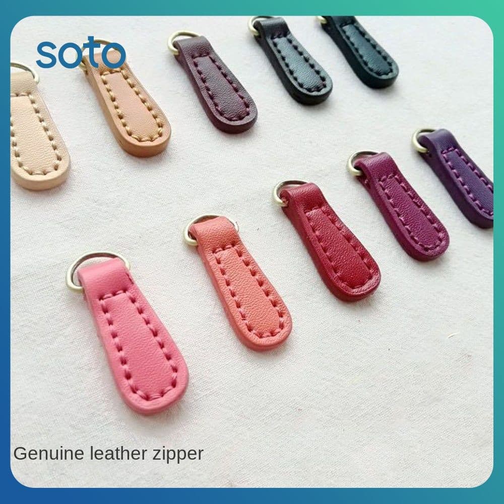 Puxadores De Zíper SOTO Cabeça De Zíper Pingente De Mochila Resistente Puxador De Roupas Suprimentos De Costura Fácil De Usar Aba De Zíper De Couro Rosa Couro Durável Microfibra Cabeç