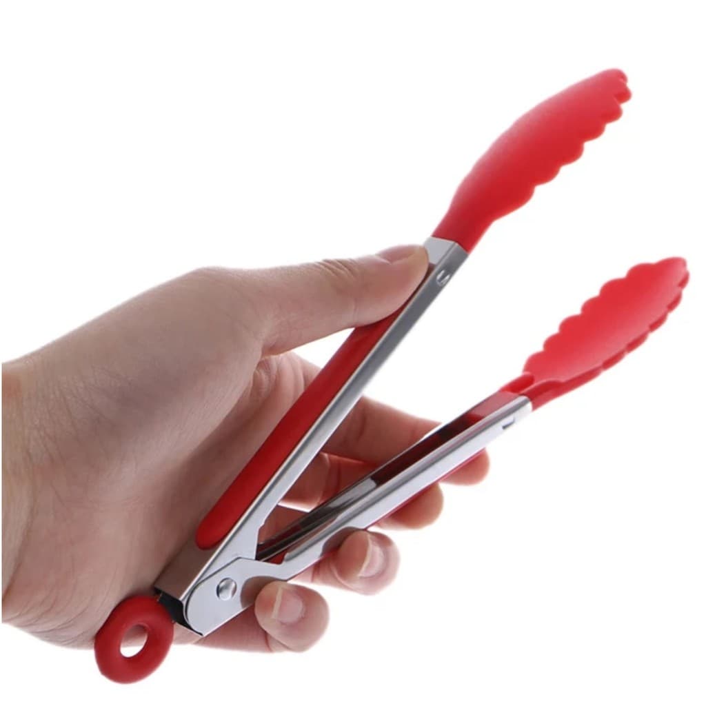 Pegador de Salada Inox com Silicone 27cm Mimo Style Vermelho