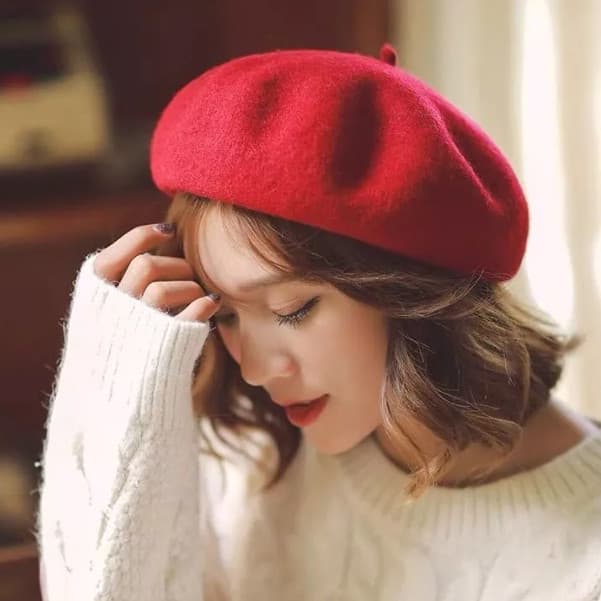 Boina  Feminina estilo Francesa moda retror Feltro Pronto Entrega