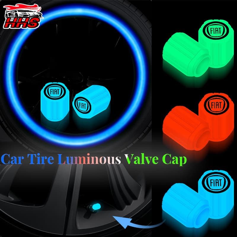 4 Pcs Fiat Luminosa Tampa Da Válvula Do Carro Fluorescente Motocicleta Bicicleta Universal Pneu Decoração Para Uno Toro 500 Bravo Punto Palio Argo Stilo Strada Mobi