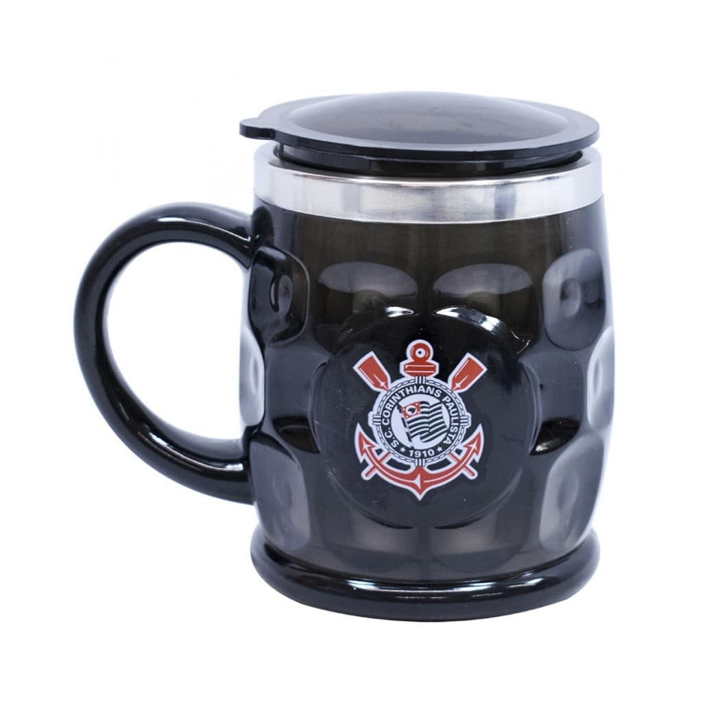 QH021AZ-1-B | Caneca Térmica Com Tampa 500ml - Corinthians